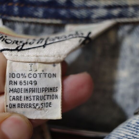 Giorgio Morandi Vintage 80s Denim Doleman Pant Leg Jean Jacket LG - Picture 16 of 16